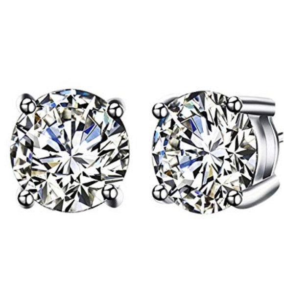 Jewelry - Sterling Silver CZ Round Post Earrings NWT